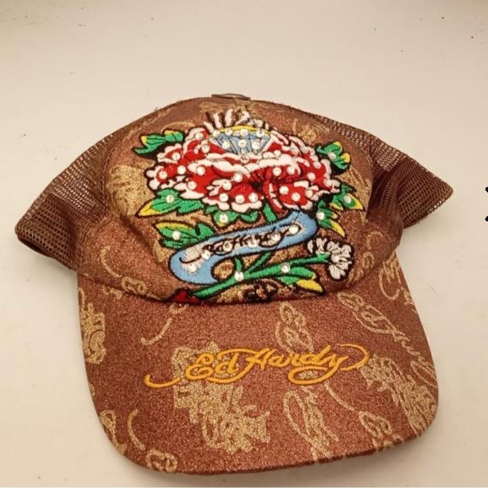 Ed Hardy Women Brown Hat Size7